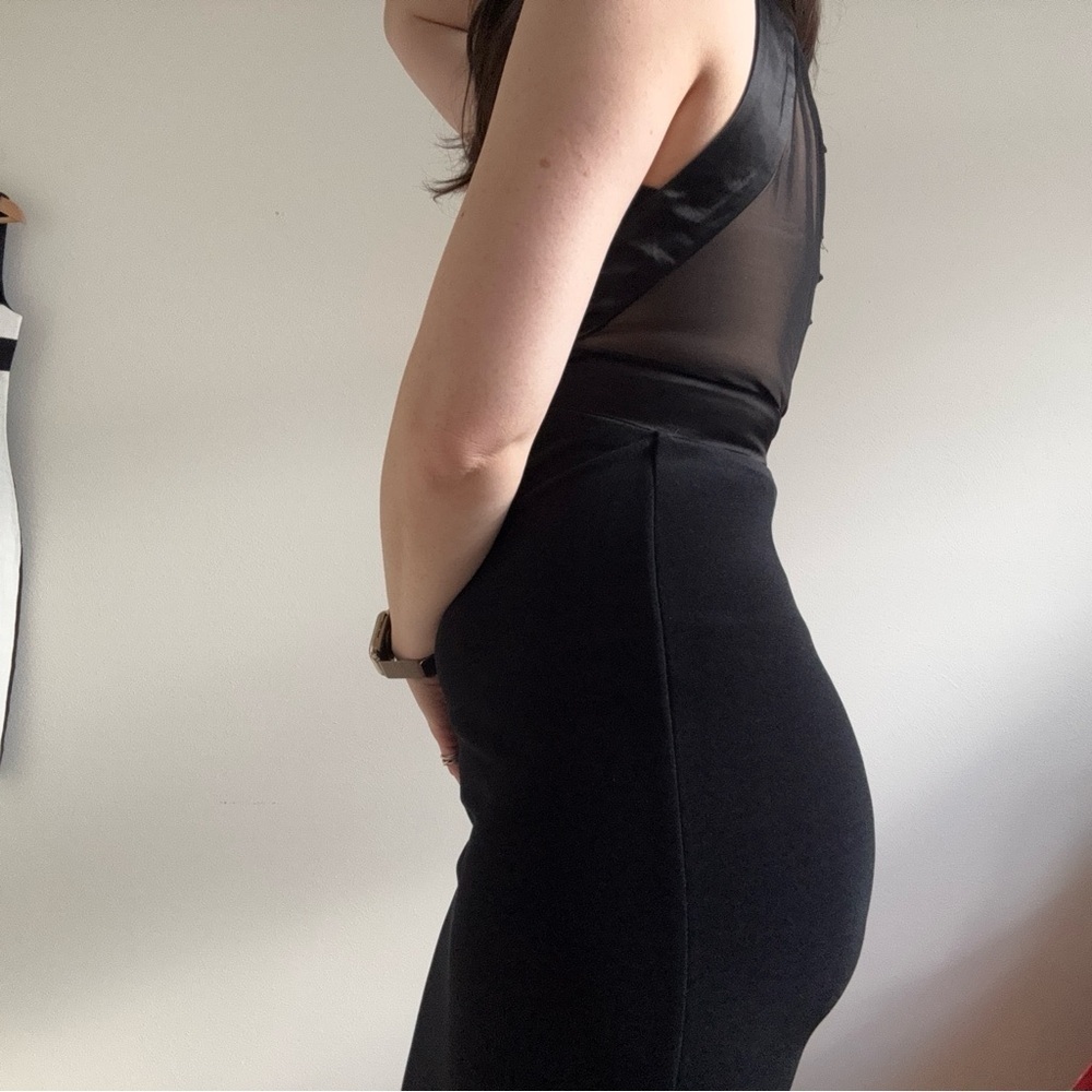 Black vintage dress with mesh cut outs - Picture 2 of 15